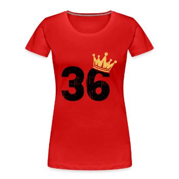 36 Crown 36th Birthday 36 Years - Women's Premium Organic T-Shirt - red - Front - Mia (176cm)