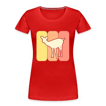 Reh Wildtier - Frauen Premium Bio T-Shirt - Rot - Vorne - Mia (176cm)