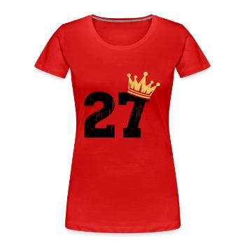 27 Crown 27th Birthday 27 Years - Women's Premium Organic T-Shirt - red - Front - Mia (176cm)