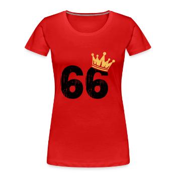 66 Couronne 66e anniversaire 66 ans - T-shirt bio Premium Femme - rouge - Devant - Mia (176cm)