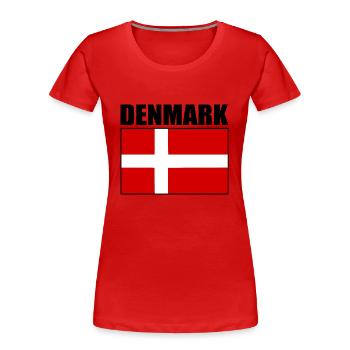 Dänemark - Frauen Premium Bio T-Shirt - Rot - Vorne - Mia (176cm)