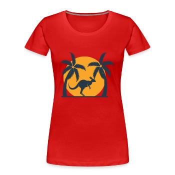 Känguru - Frauen Premium Bio T-Shirt - Rot - Vorne - Mia (176cm)