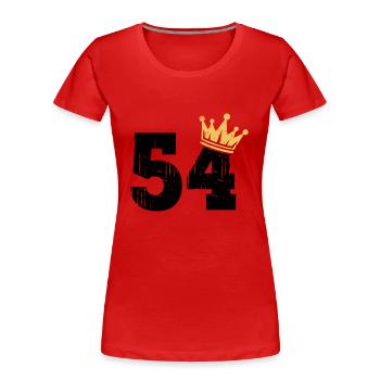54 Crown 54e anniversaire 54 ans - T-shirt bio Premium Femme - rouge - Devant - Mia (176cm)