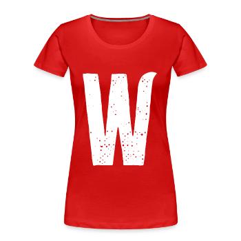 W-Buchstabe - Frauen Premium Bio T-Shirt - Rot - Vorne - Mia (176cm)