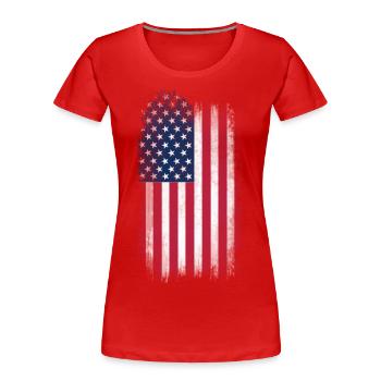 Usé USA Flag - T-shirt bio Premium Femme - rouge - Devant - Mia (176cm)