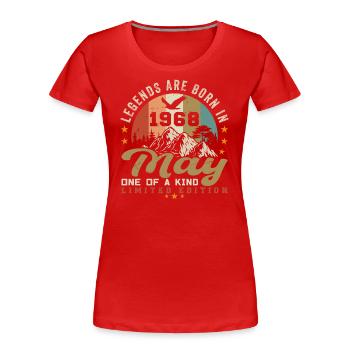 May 1968 Birthday Gift May 1968 - May 1968 - Women's Premium Organic T-Shirt - red - Front - Mia (176cm)