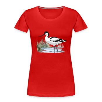 Aebelschlaebler Recurvirostra Avosetta Limikole - Women's Premium Organic T-Shirt - red - Front - Mia (176cm)