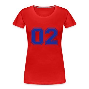 02 - Women's Premium Organic T-Shirt - red - Front - Mia (176cm)
