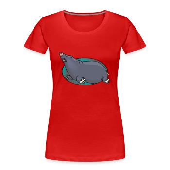 Animal Animals Mole - Women's Premium Organic T-Shirt - red - Front - Mia (176cm)