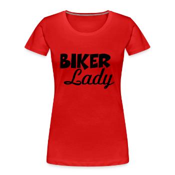 Biker Lady - Frauen Premium Bio T-Shirt - Rot - Vorne - Mia (176cm)