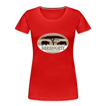 Serengeti - Rhino Safari - Nashorn - Frauen Premium Bio T-Shirt - Rot - Vorne - Mia (176cm)