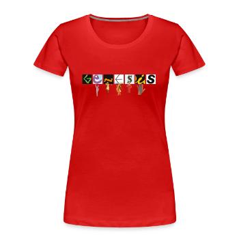 Genesis Platinum Collection Album - Frauen Premium Bio T-Shirt - Rot - Vorne - Mia (176cm)