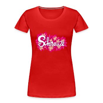 Schnauze – Spruch Shirt Geschenkidee für Impulsive - Frauen Premium Bio T-Shirt - Rot - Vorne - Mia (176cm)