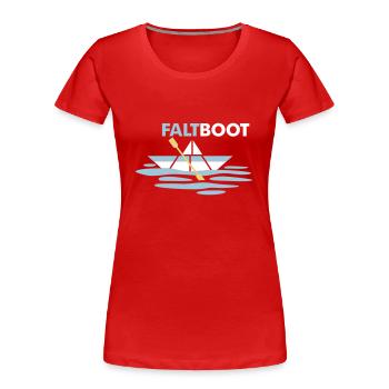 Faltboot 2 - Frauen Premium Bio T-Shirt - Rot - Vorne - Mia (176cm)