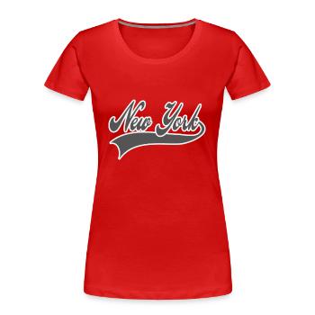 new york - Women's Premium Organic T-Shirt - red - Front - Mia (176cm)