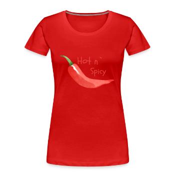 Hot n Spicy - Frauen Premium Bio T-Shirt - Rot - Vorne - Mia (176cm)