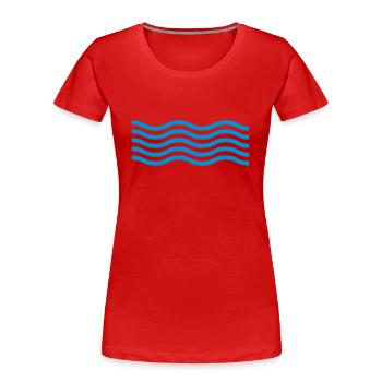 Wellen - Frauen Premium Bio T-Shirt - Rot - Vorne - Mia (176cm)