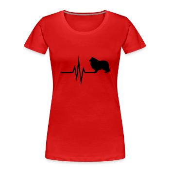 Mon coeur bat pour les chiens Collie Collie - T-shirt bio Premium Femme - rouge - Devant - Mia (176cm)