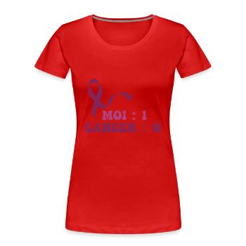 Cancer 0 Moi 1 - T-shirt bio Premium Femme - rouge - Devant - Mia (176cm)
