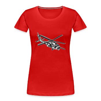 Helicopter / helicopter 01_black white - Women's Premium Organic T-Shirt - red - Front - Mia (176cm)