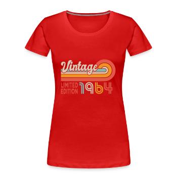 1964 anniversaire Né en 1964 - T-shirt bio Premium Femme - rouge - Devant - Mia (176cm)