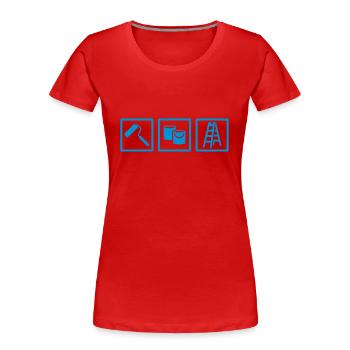 Peintre - T-shirt bio Premium Femme - rouge - Devant - Mia (176cm)
