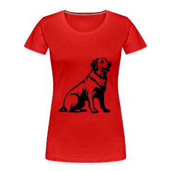 Golden Retriever Dog - Women's Premium Organic T-Shirt - red - Front - Mia (176cm)