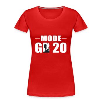 Hiking Mode GR 20 corsica hiking - Women's Premium Organic T-Shirt - red - Front - Mia (176cm)
