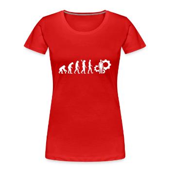 Evolution Techniker Technik White - Frauen Premium Bio T-Shirt - Rot - Vorne - Mia (176cm)