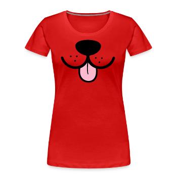 Dog funny snout dog snout funny mask - Women's Premium Organic T-Shirt - red - Front - Mia (176cm)