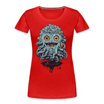 Monstre tentaculaire mignon à Halloween - T-shirt bio Premium Femme - rouge - Devant - Mia (176cm)