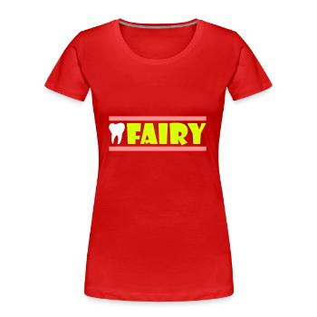 Fée des dents (dent, poutre) - T-shirt bio Premium Femme - rouge - Devant - Mia (176cm)