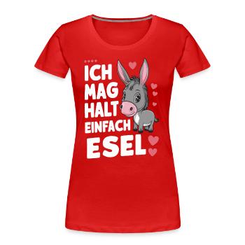 Esel Eselchen Maultier Muli - Frauen Premium Bio T-Shirt - Rot - Vorne - Mia (176cm)