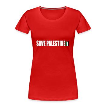 SAVE PALESTINE - Women's Premium Organic T-Shirt - red - Front - Mia (176cm)