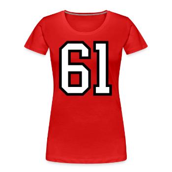 Trabzon 61 Zahl - Frauen Premium Bio T-Shirt - Rot - Vorne - Mia (176cm)