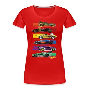 Hot Wheels Racers - Frauen Premium Bio T-Shirt - Rot - Vorne - Mia (176cm)
