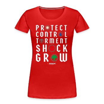 Magic: The Gathering Mots-Clés Avec Symboles - T-shirt bio Premium Femme - rouge - Devant - Mia (176cm)