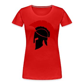 Spartaner - Frauen Premium Bio T-Shirt - Rot - Vorne - Mia (176cm)