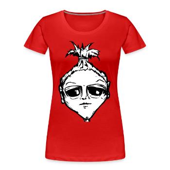 Freaky Weekend is coming GIRLS only - Frauen Premium Bio T-Shirt - Rot - Vorne - Mia (176cm)