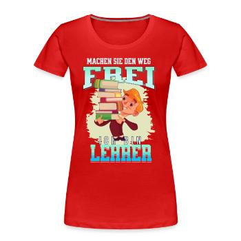 Lehrer im Stress - Frauen Premium Bio T-Shirt - Rot - Vorne - Mia (176cm)