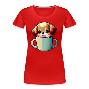 Glück mit Hund: Der beste Freund des Menschen - Frauen Premium Bio T-Shirt - Rot - Vorne - Mia (176cm)