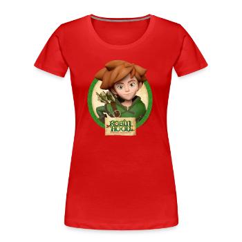 Robin Hood Schlitzohr Von Sherwood Lächelnd - Frauen Premium Bio T-Shirt - Rot - Vorne - Mia (176cm)