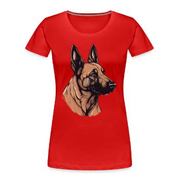 Belgian Malinois - Frauen Premium Bio T-Shirt - Rot - Vorne - Mia (176cm)