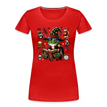 Frog Magician Magic Funny Animals - Women's Premium Organic T-Shirt - red - Front - Mia (176cm)