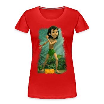 Das Dschungelbuch Mogli - Frauen Premium Bio T-Shirt - Rot - Vorne - Mia (176cm)