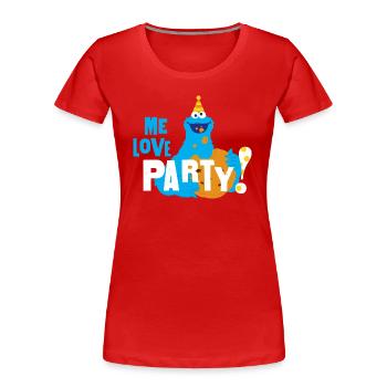 Sesame Street Macaron Me Love Party - T-shirt bio Premium Femme - rouge - Devant - Mia (176cm)