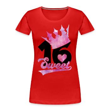 16. GEBURTSTAG SWEET 16 - Frauen Premium Bio T-Shirt - Rot - Vorne - Mia (176cm)