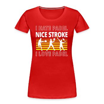 Padel Tennis Spieler Geschenkidee - Frauen Premium Bio T-Shirt - Rot - Vorne - Mia (176cm)