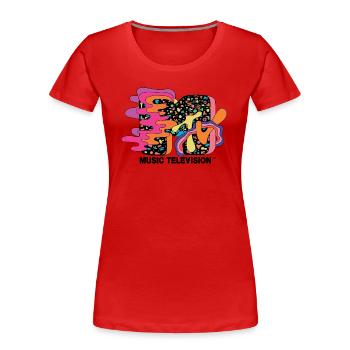 MTV Music Television Logo Coloré Et Trippant - T-shirt bio Premium Femme - rouge - Devant - Mia (176cm)