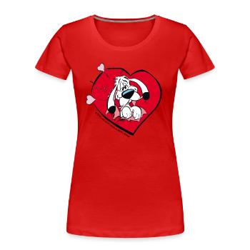 Asterix & Obelix - Idefix amoureux - T-shirt bio Premium Femme - rouge - Devant - Mia (176cm)